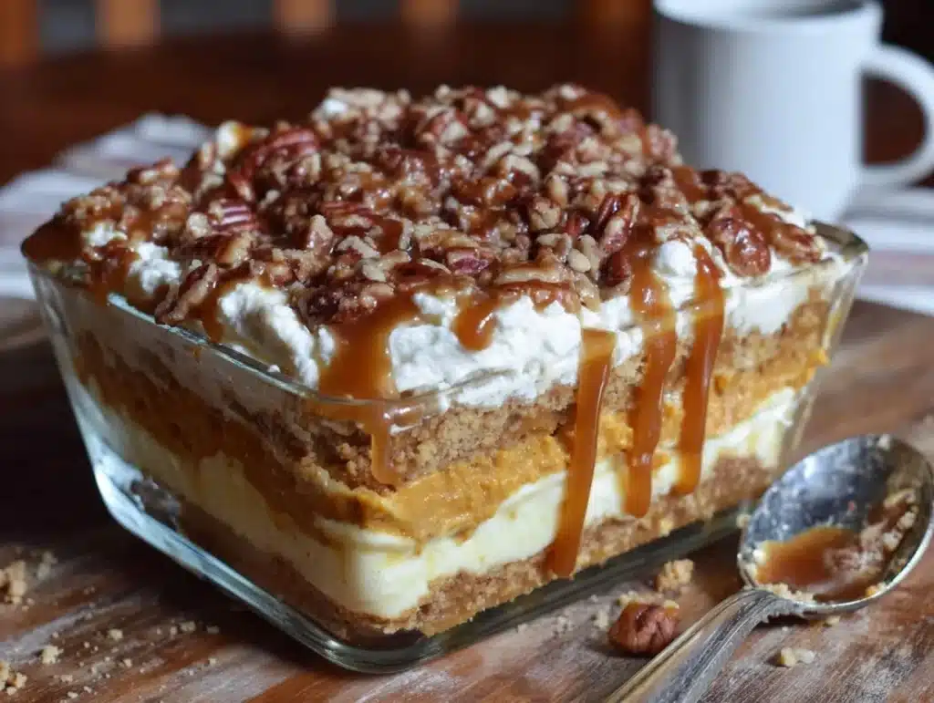 pumpkin cheesecake lasagna - featured image