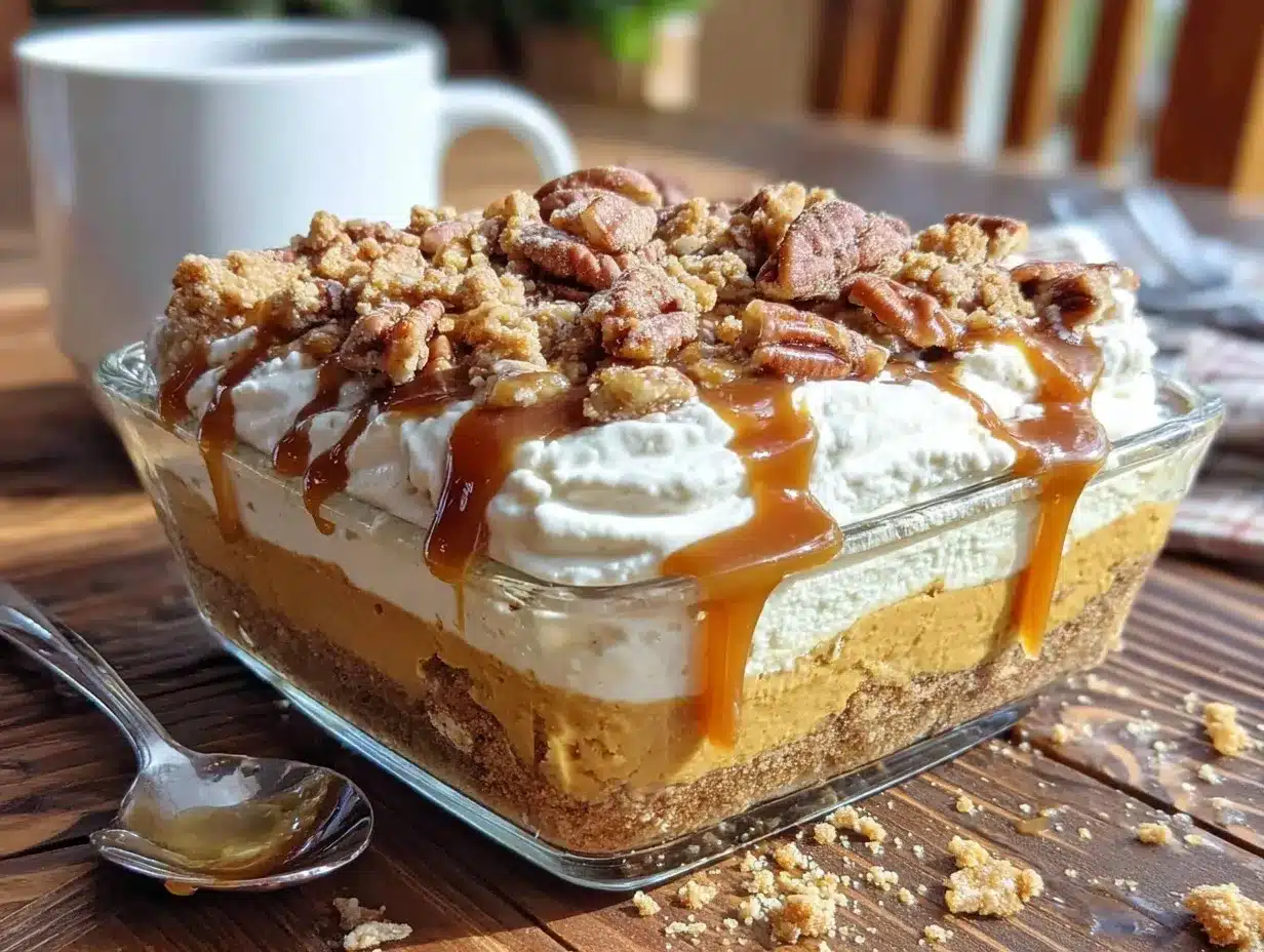 pumpkin cheesecake lasagna preparation steps