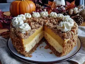 pumpkin streusel cheesecake - featured image