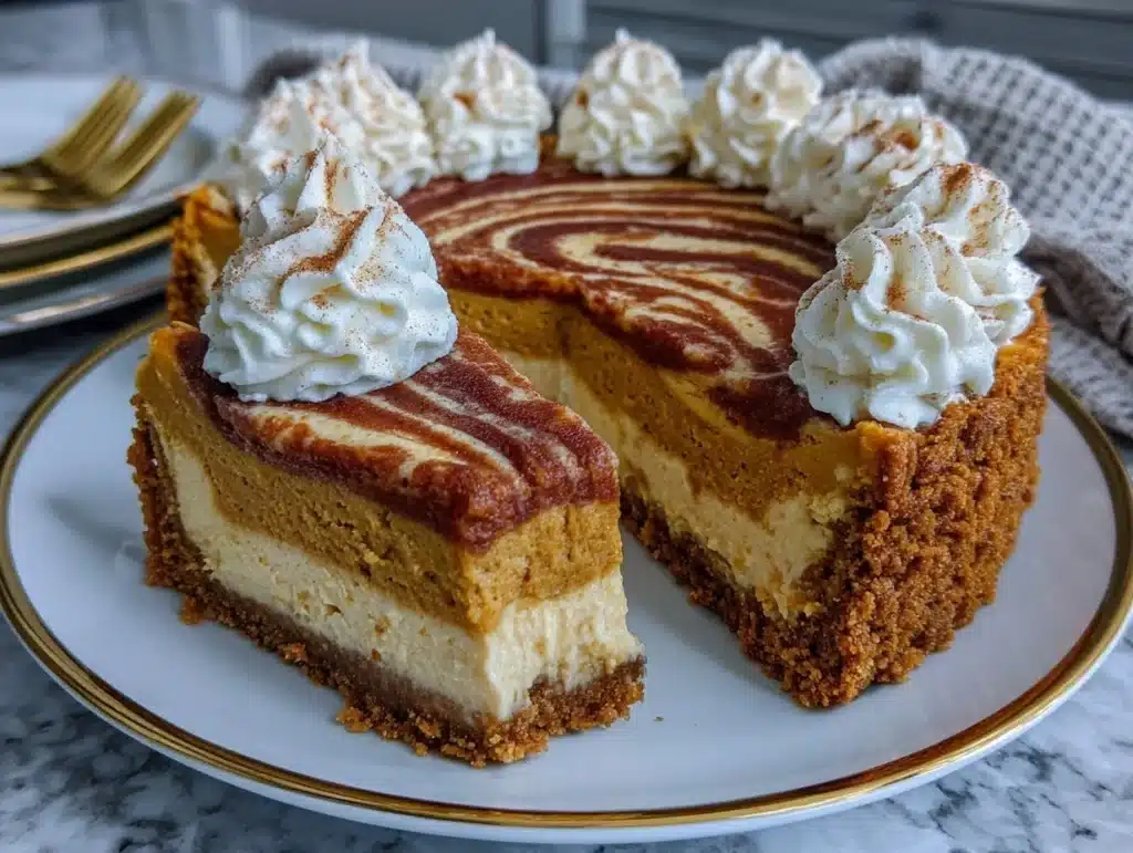 pumpkin swirl cheesecake - featured image