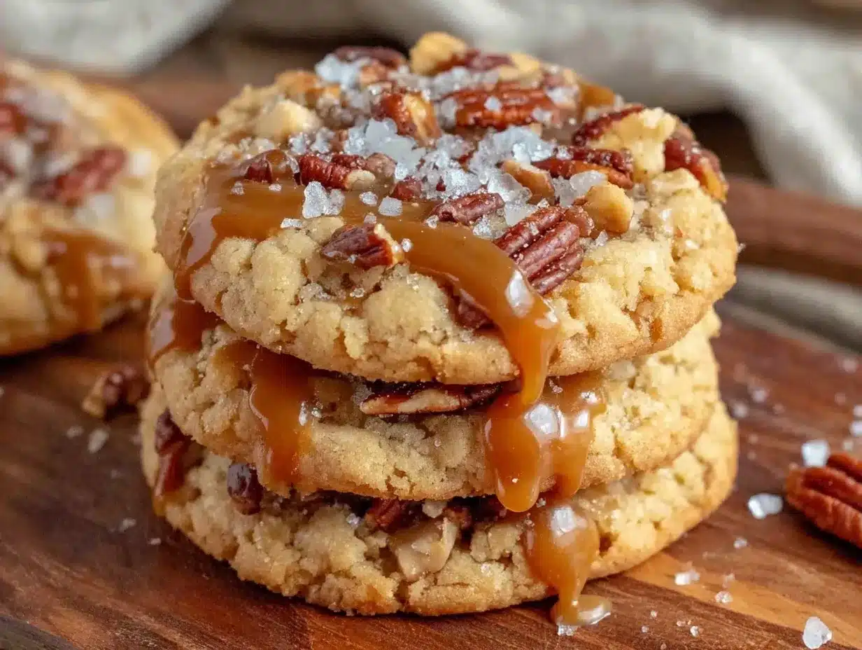 salted caramel crunch cookies preparation steps