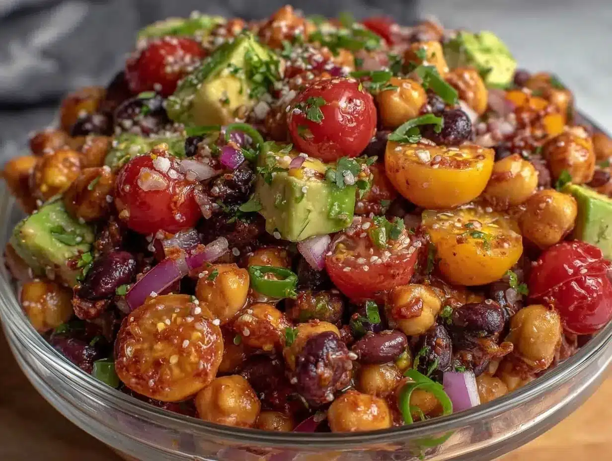 southwest chickpea black bean salad preparation steps