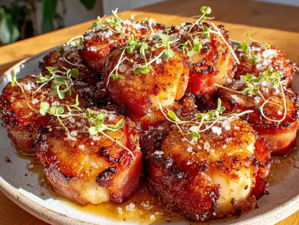 bacon-wrapped scallops - featured image