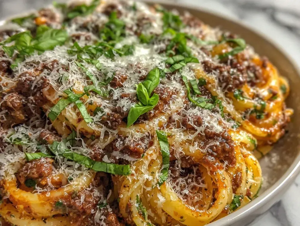 beef bolognese linguine - featured image