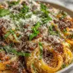 beef bolognese linguine - featured image