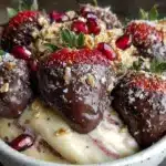 chocolate covered strawberries nice cream bowl - featured image