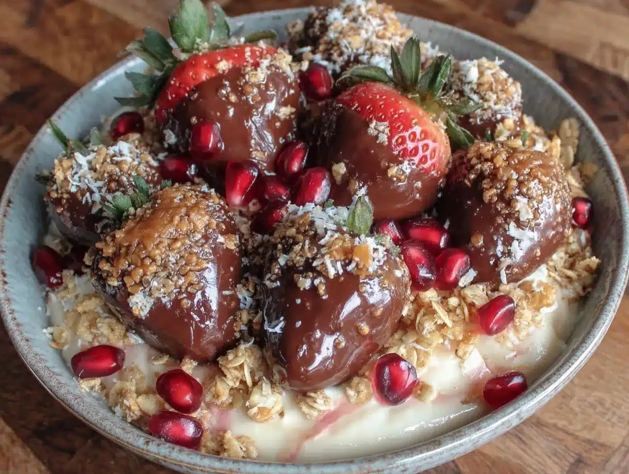 chocolate covered strawberries nice cream bowl preparation steps