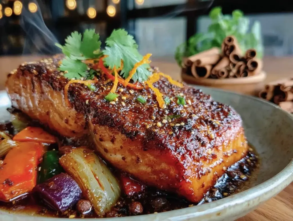 cocoa spiced salmon - featured image