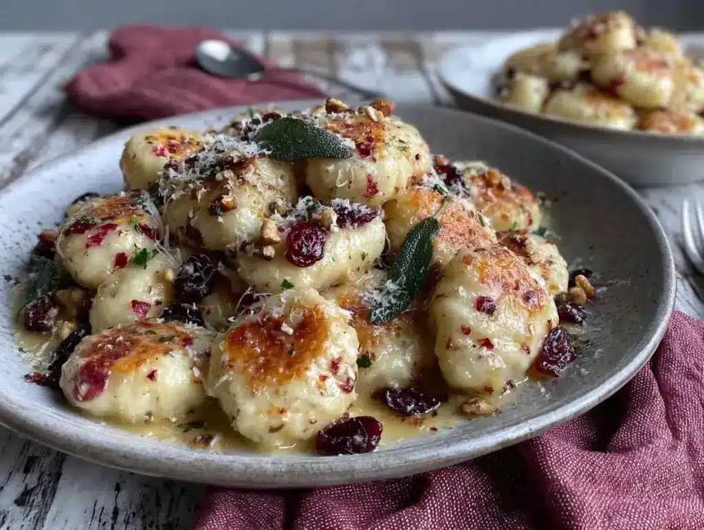 cranberry ricotta gnocchi - featured image