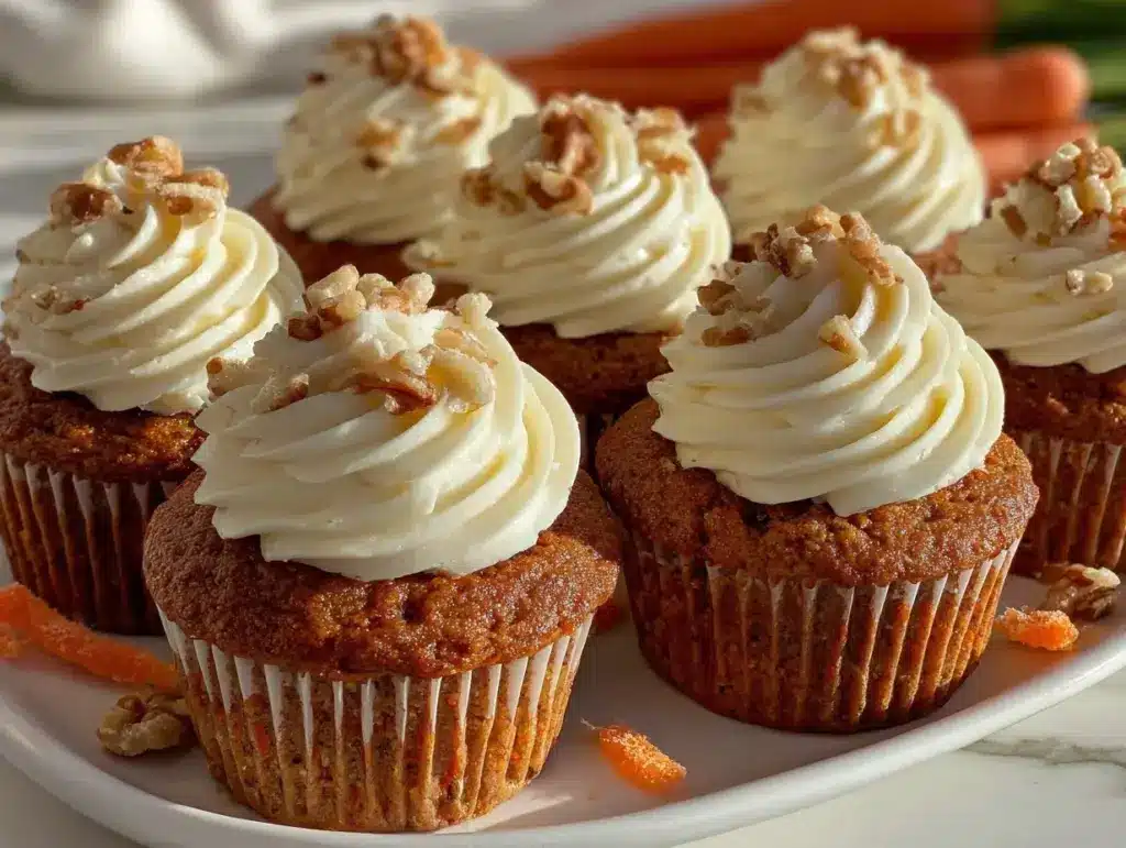 creamy carrot cake cupcakes - featured image