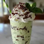 creamy mint chocolate chip milkshake - featured image