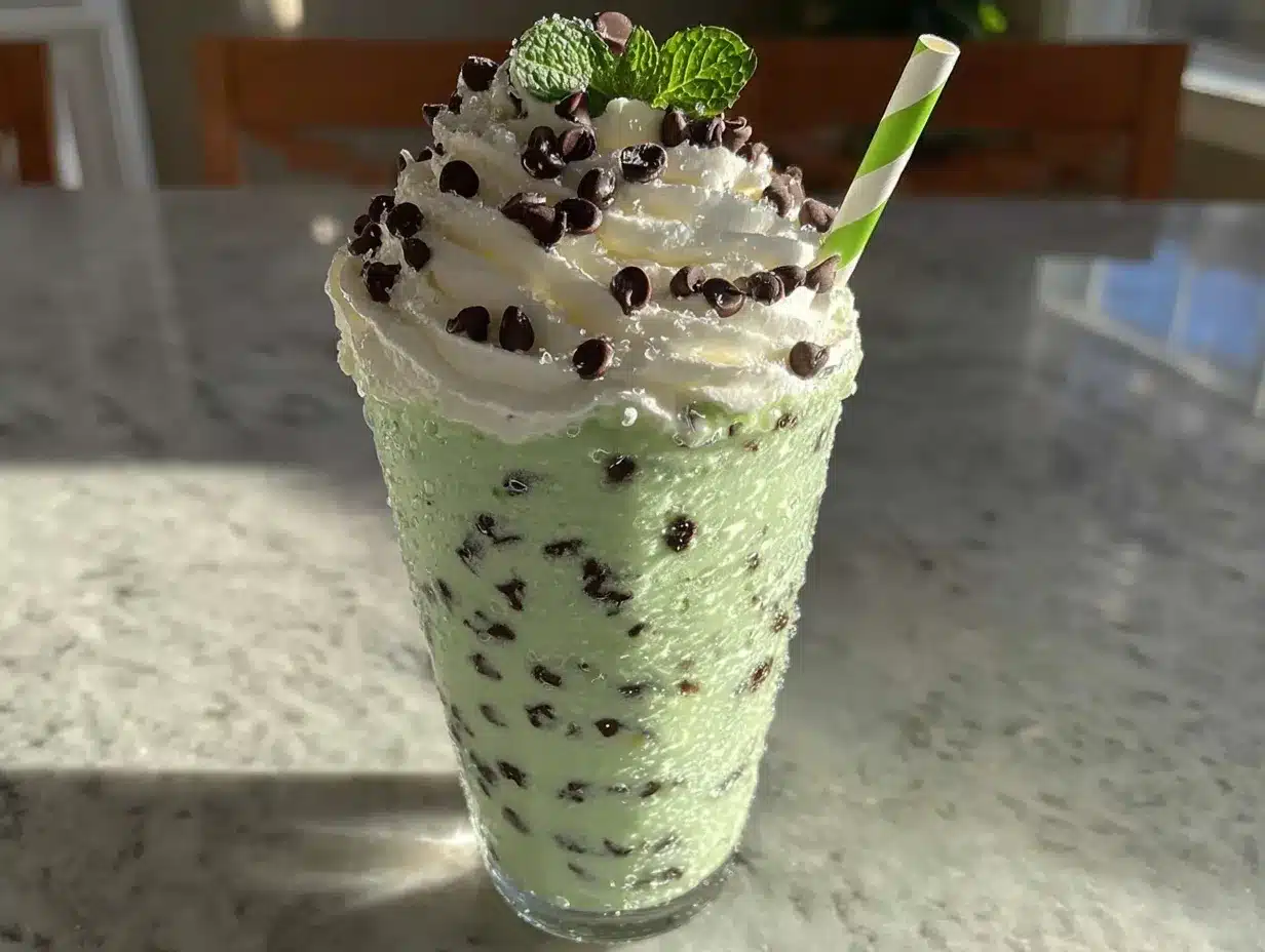 creamy mint chocolate chip milkshake preparation steps