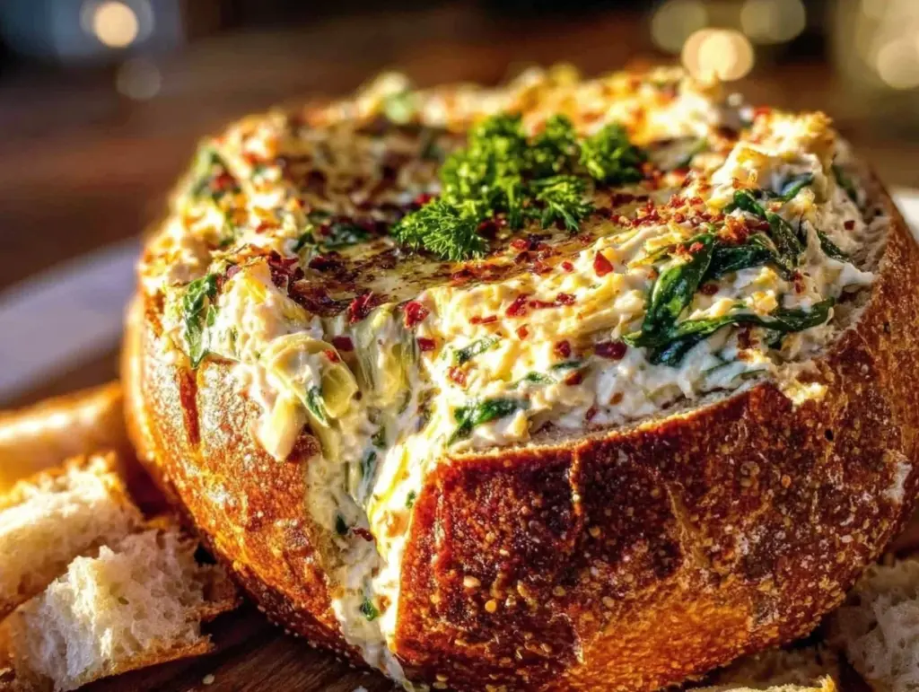 creamy spinach artichoke dip - featured image