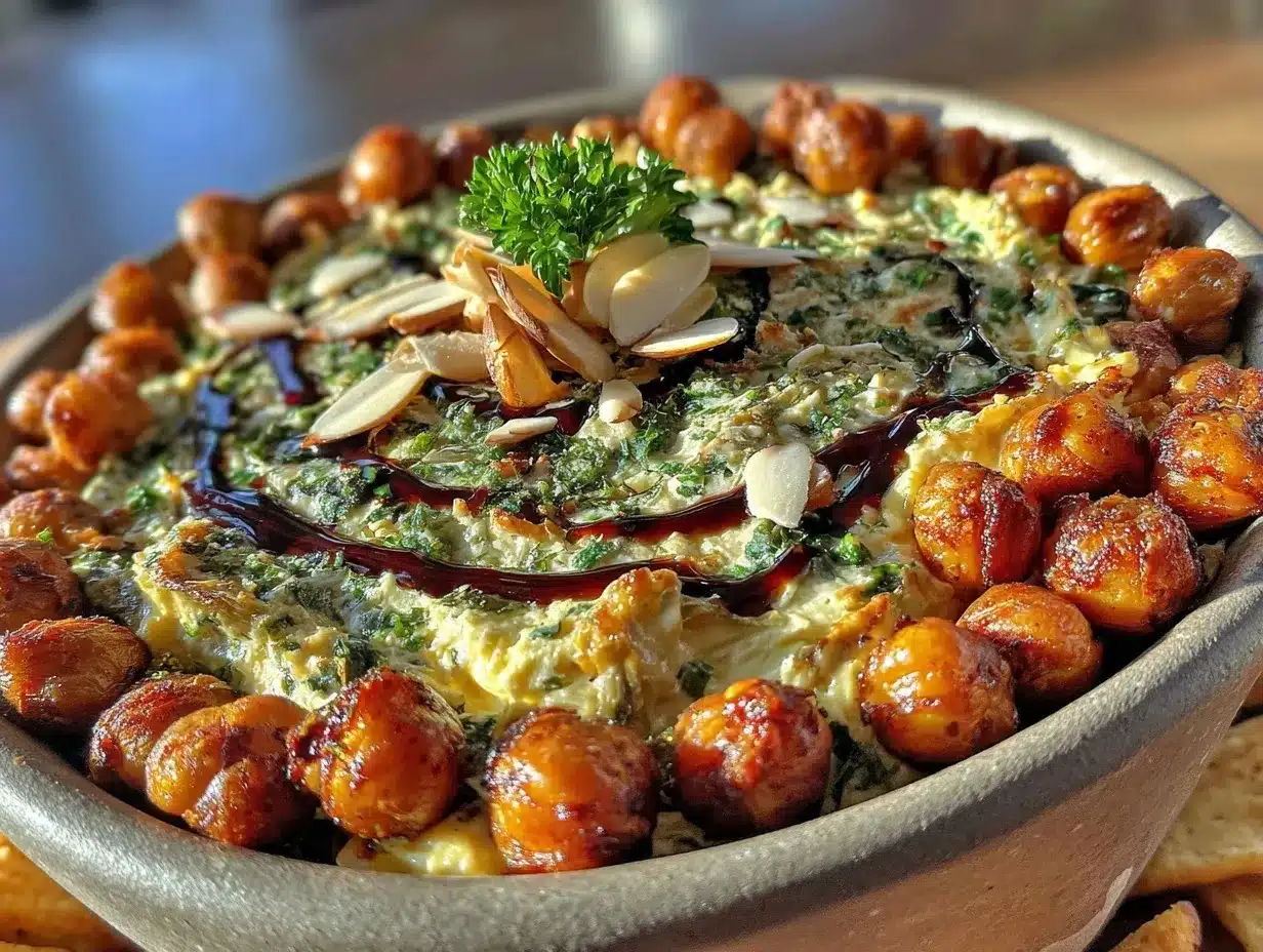 creamy spinach-artichoke party bowl preparation steps
