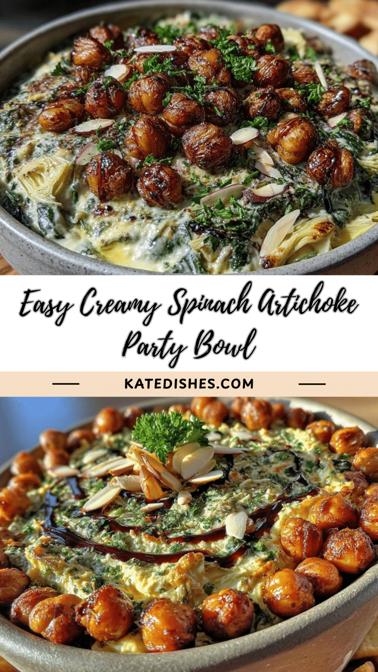 creamy spinach-artichoke party bowl recipe