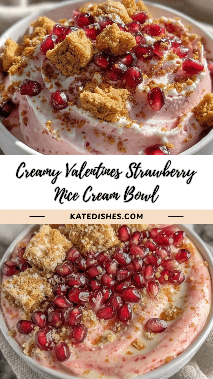 Creamy Valentines Strawberries Nice Cream Bowl recipe