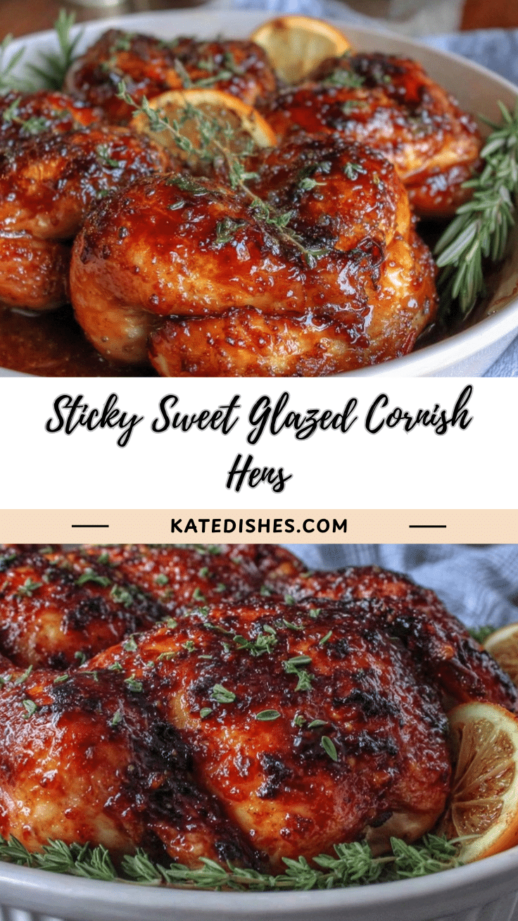 crispy glazed Cornish hens recipe
