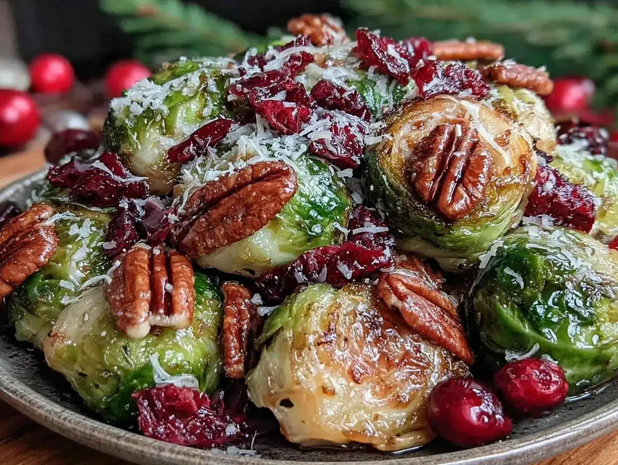 Crispy holiday Brussels sprouts preparation steps