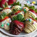 Easter chocolate covered strawberries - featured image