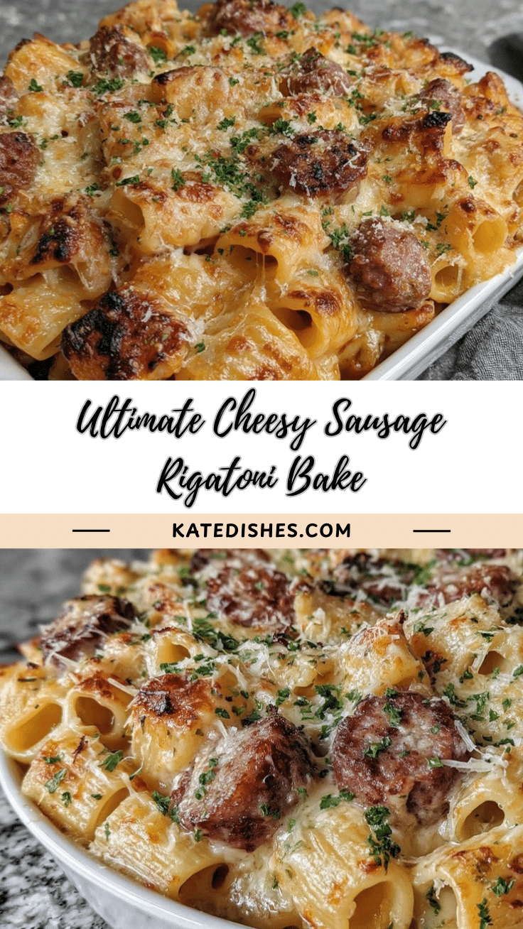 Four-Cheese Sausage Rigatoni Bake recipe