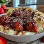 fresh chocolate covered strawberry cottage cheese bowl - featured image