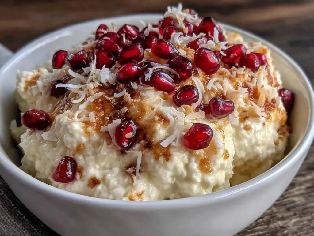 fresh creamy cottage cheese bowl with pomegranate - featured image