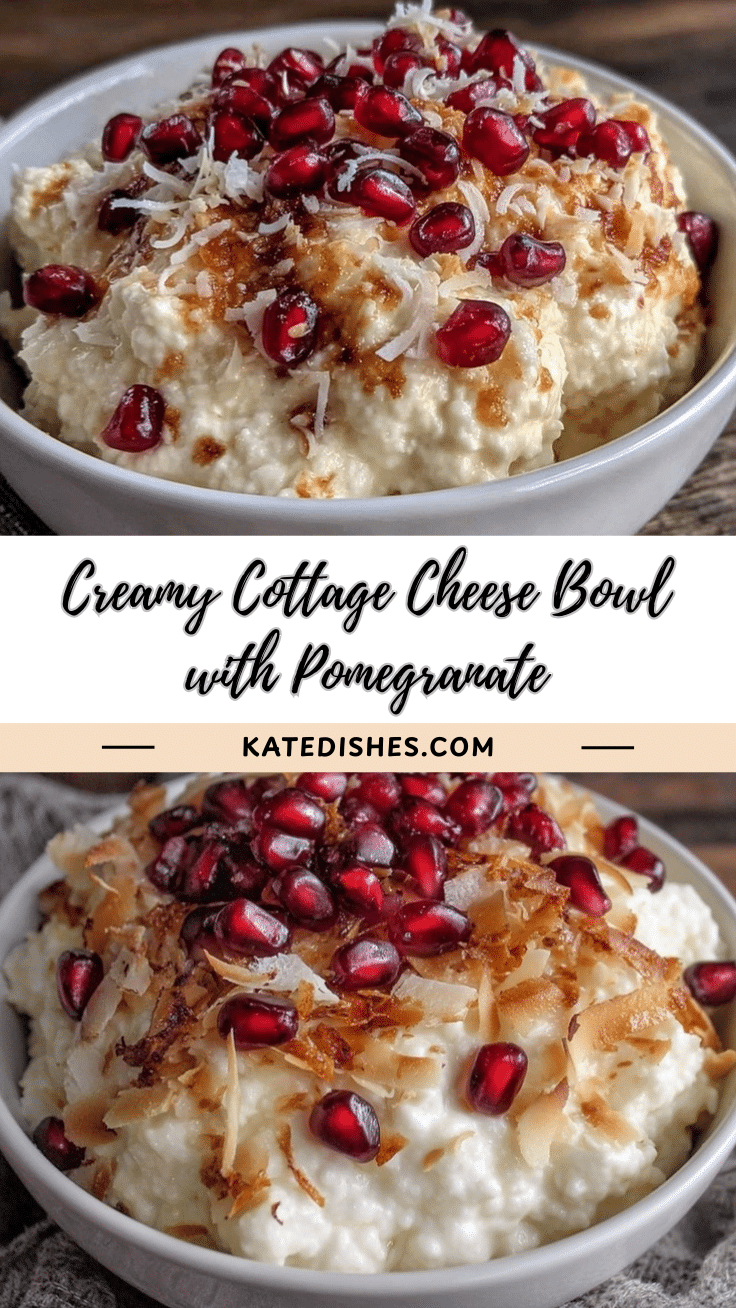 fresh creamy cottage cheese bowl with pomegranate recipe