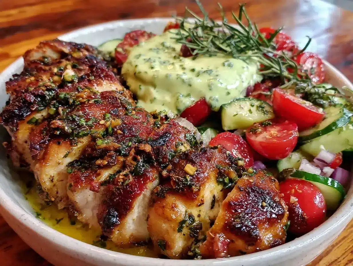 fresh lemon-herb chicken dinner bowl preparation steps