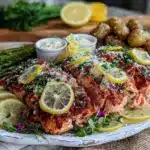 fresh lemon herbed salmon - featured image