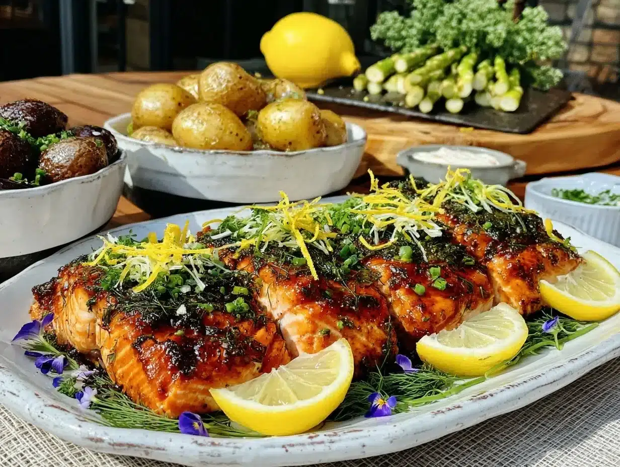 fresh lemon herbed salmon preparation steps