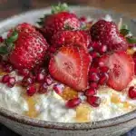 Fresh Valentines Strawberries Greek Yogurt Bowl - featured image