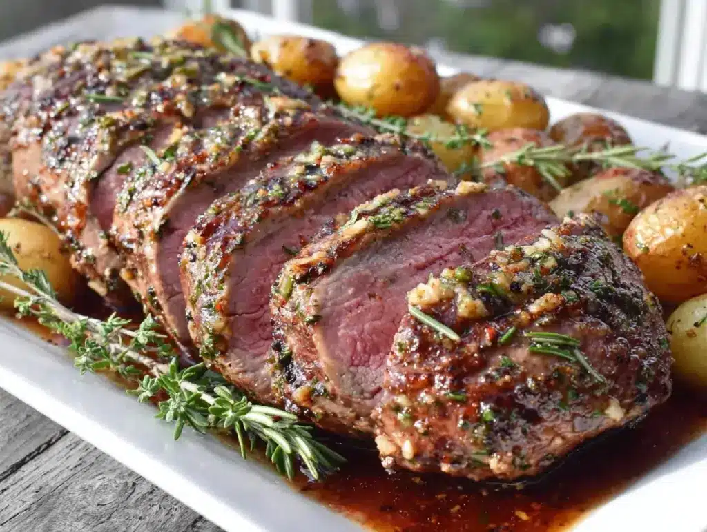 garlic herbed beef tenderloin - featured image