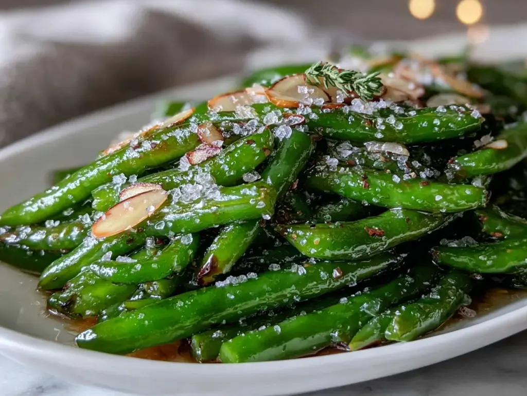 green beans with toasted almonds - featured image