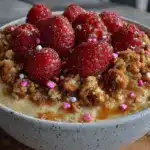 healthy valentines oatmeal bowl - featured image