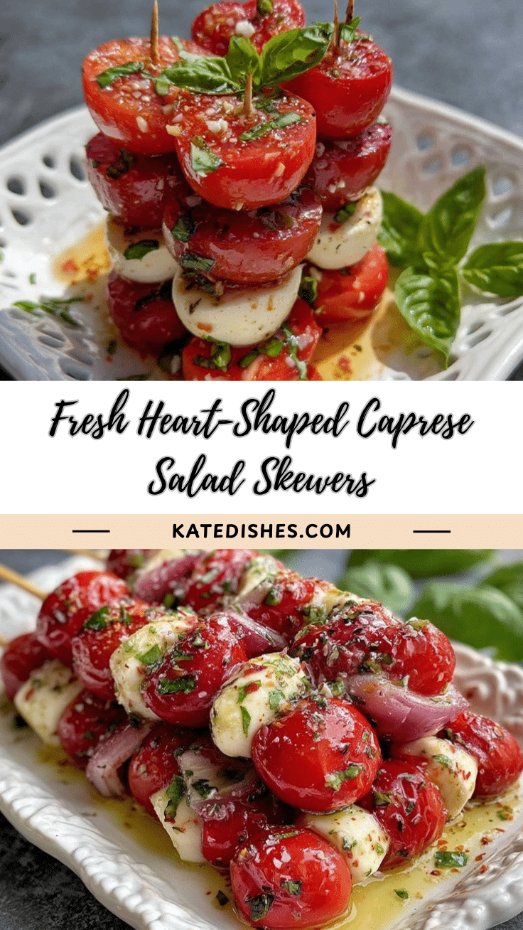 heart-shaped Caprese salad skewers recipe