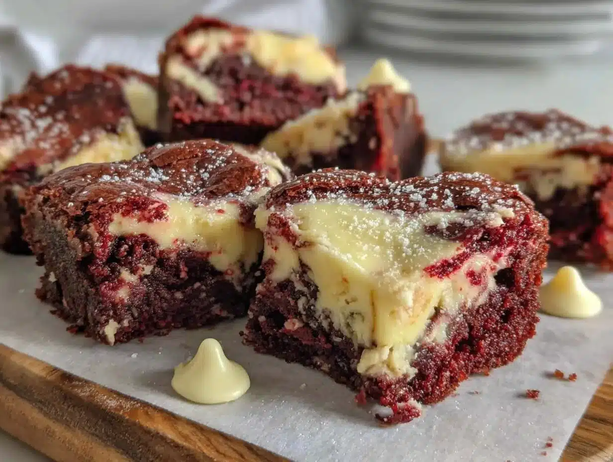 heart-shaped red velvet brownies preparation steps