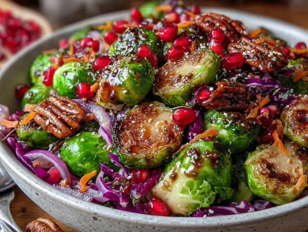 honey-mustard Brussels sprouts salad - featured image