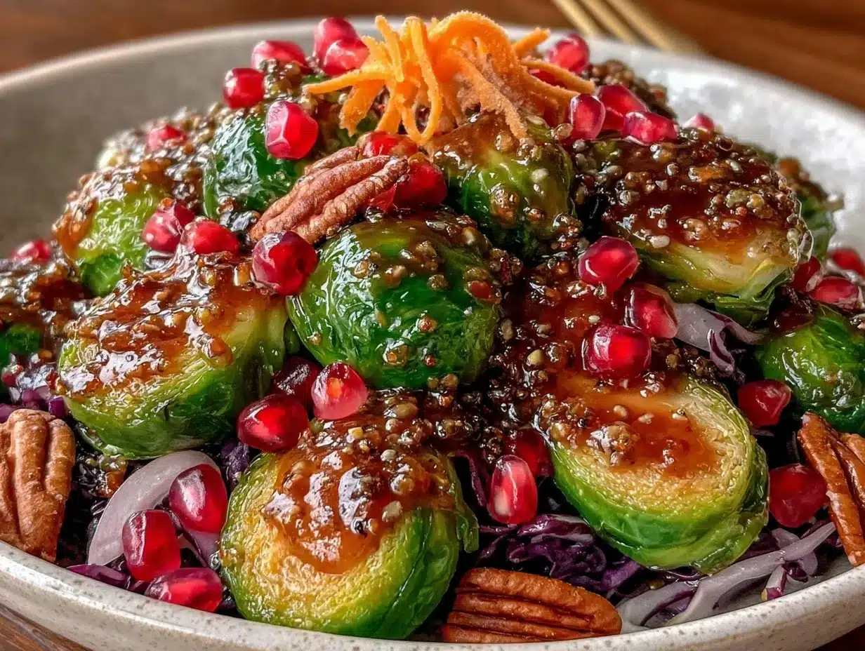 honey-mustard Brussels sprouts salad preparation steps