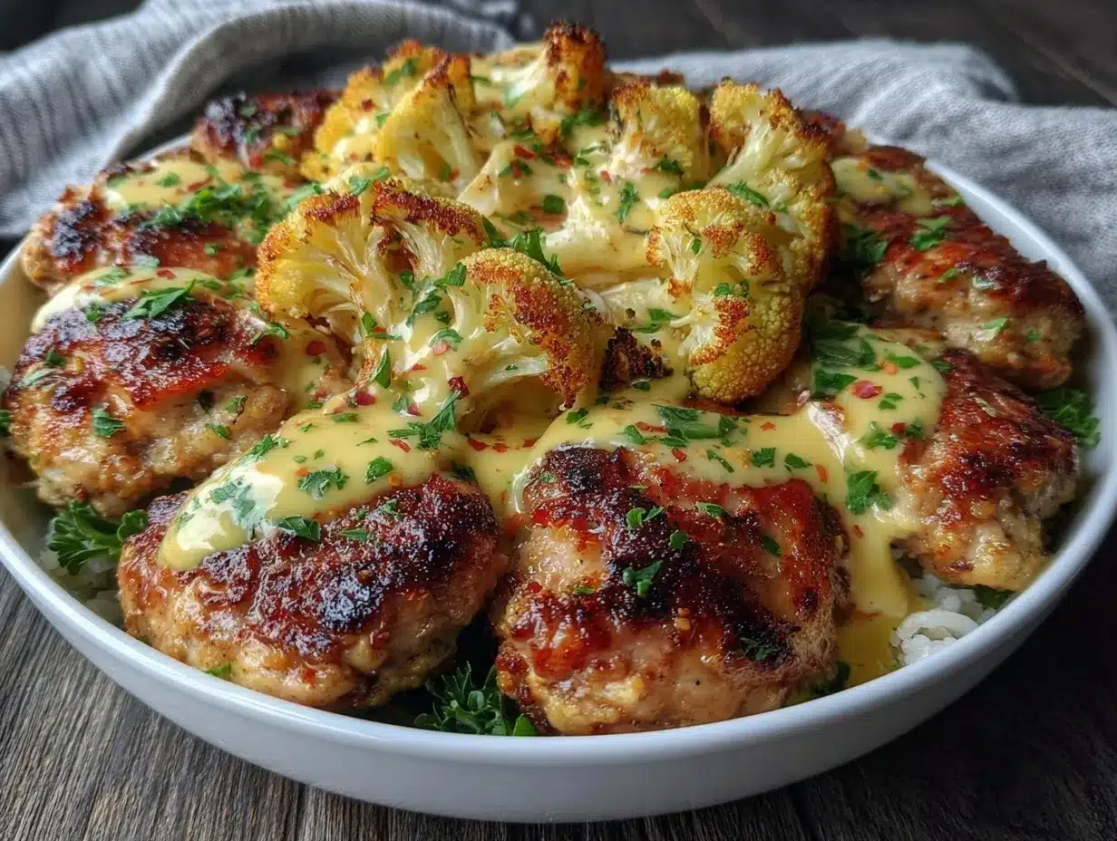 lemon-herb chicken and spicy cauliflower bowl preparation steps