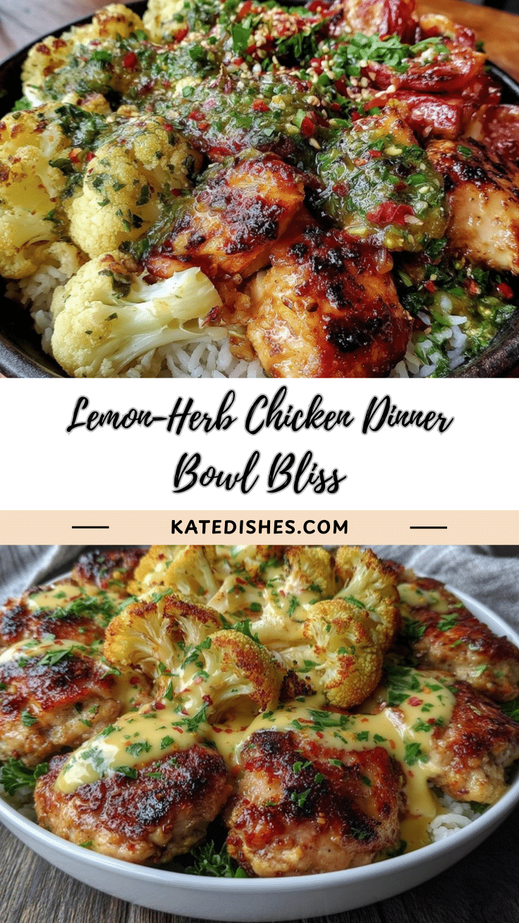 lemon-herb chicken and spicy cauliflower bowl recipe
