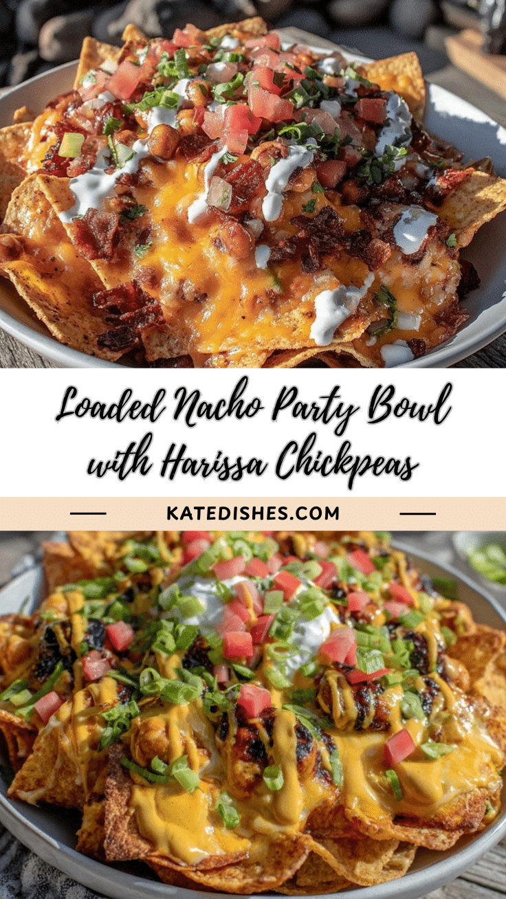 loaded nacho party bowl with harissa chickpeas recipe
