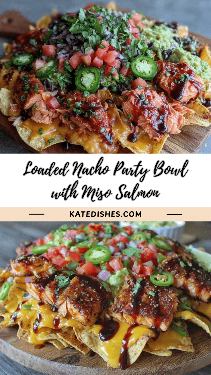 loaded nacho party bowl with miso-glazed salmon recipe