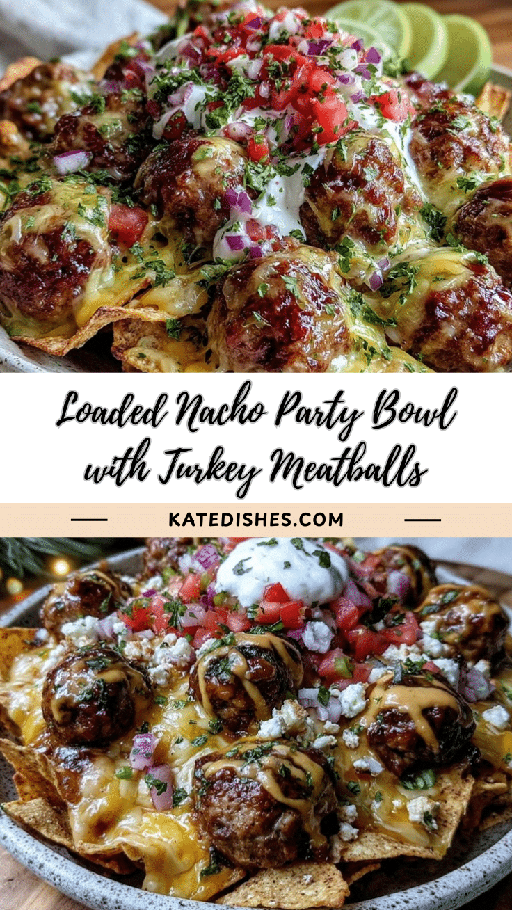 loaded nacho party bowl with turkey meatballs recipe