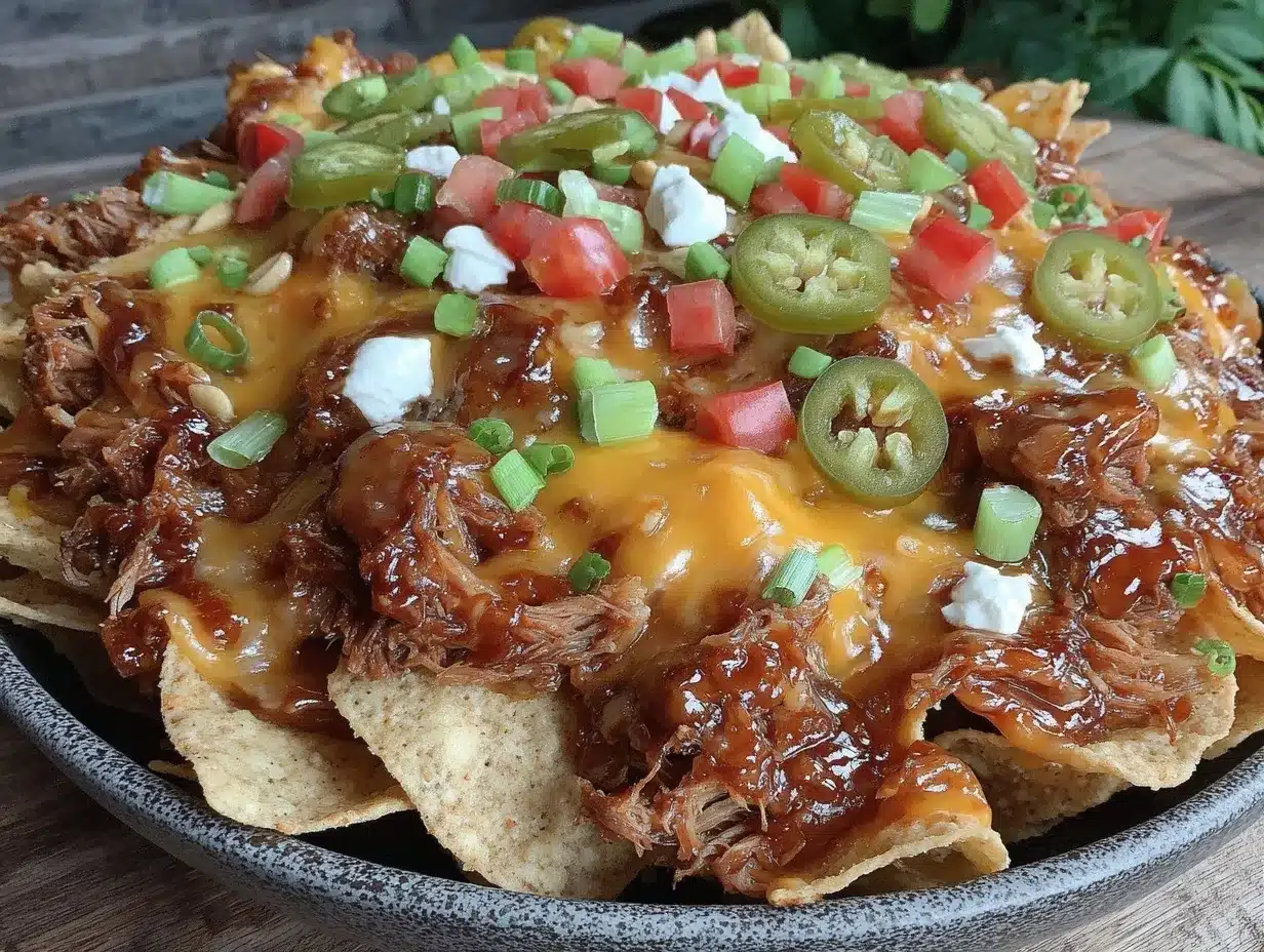 loaded pulled pork nacho party bowl preparation steps