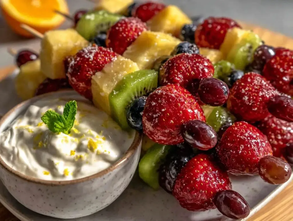 rainbow fruit skewers - featured image