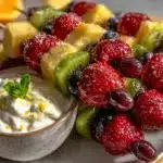 rainbow fruit skewers - featured image