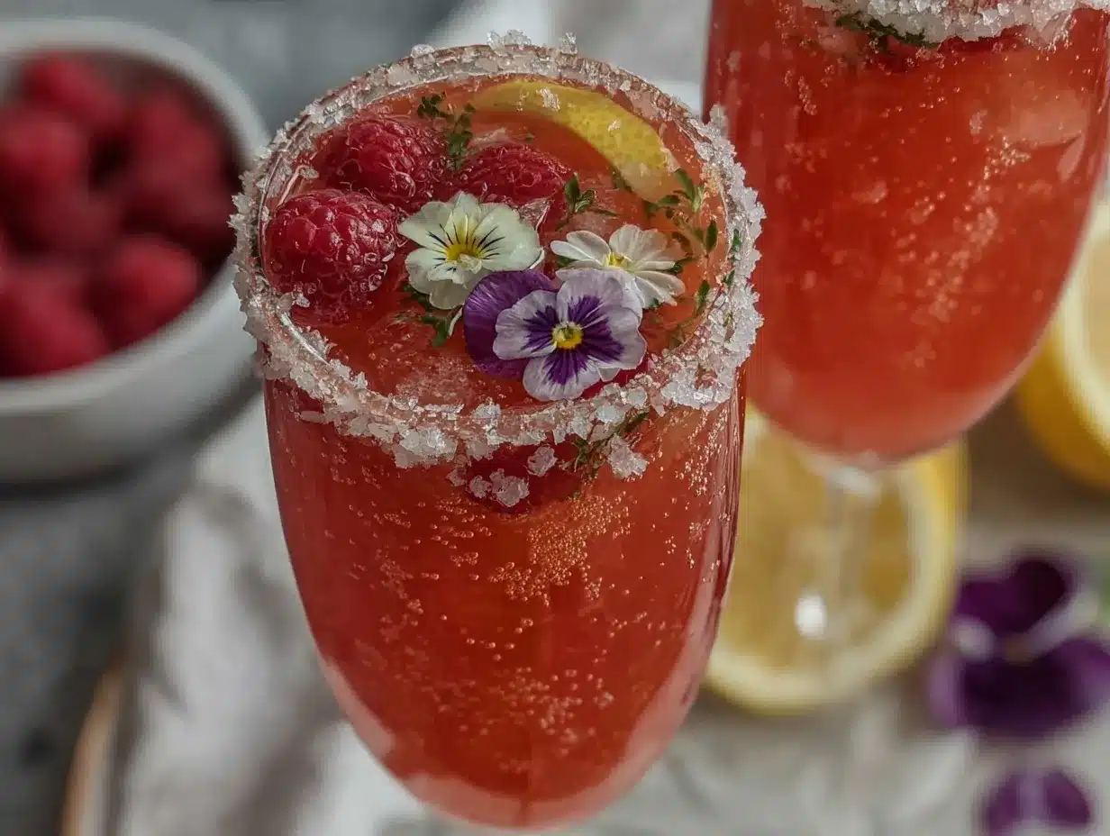 raspberry rose mocktail preparation steps