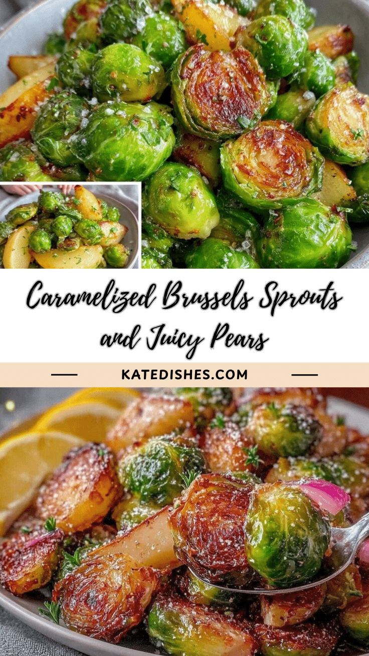 roasted Brussels sprouts with pears recipe