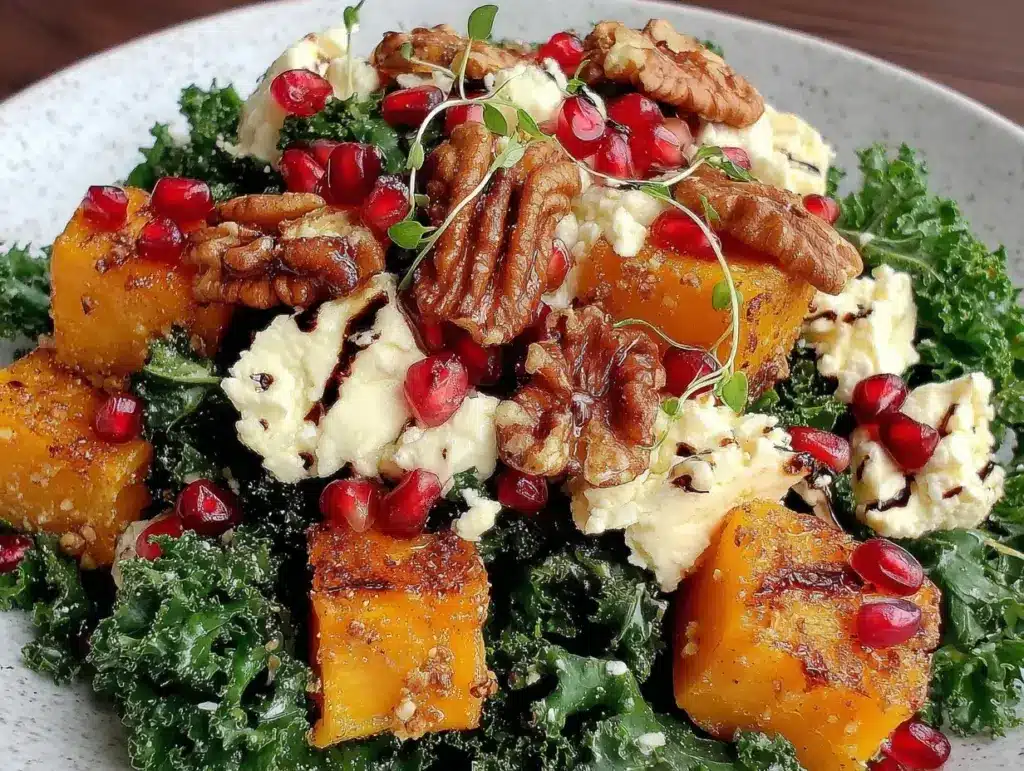 roasted squash and pomegranate salad - featured image