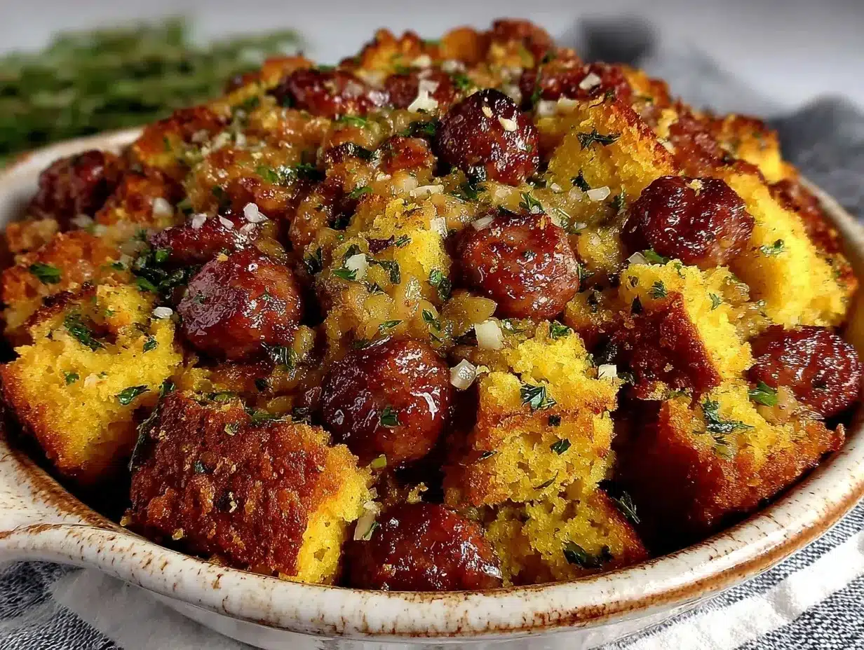 sausage and cornbread dressing preparation steps